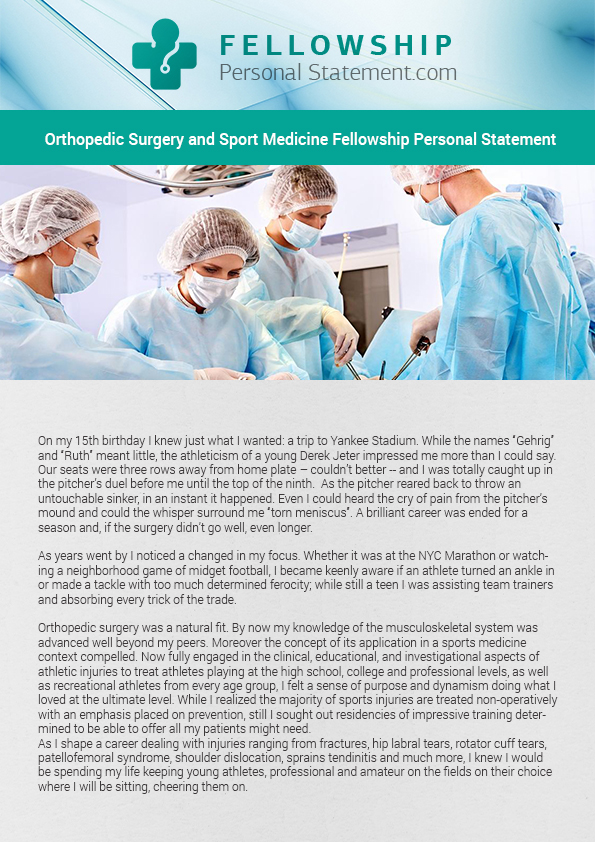 personal statement orthopedic surgery personal statement orthopedic surgery