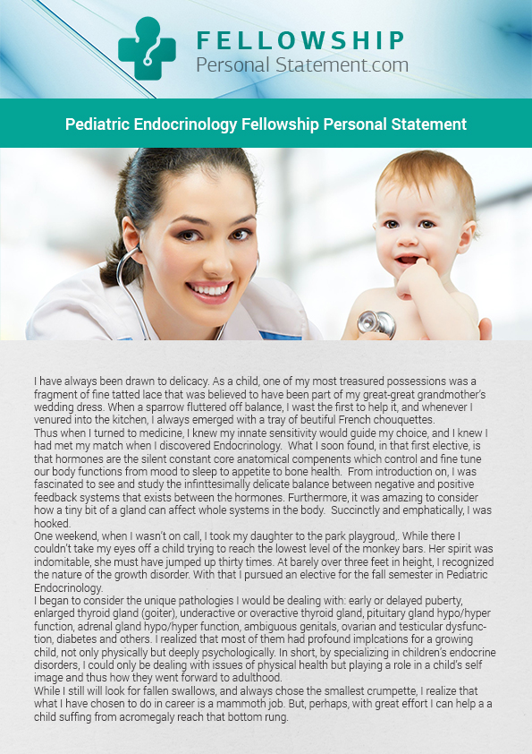 Pediatric personal statements for residency