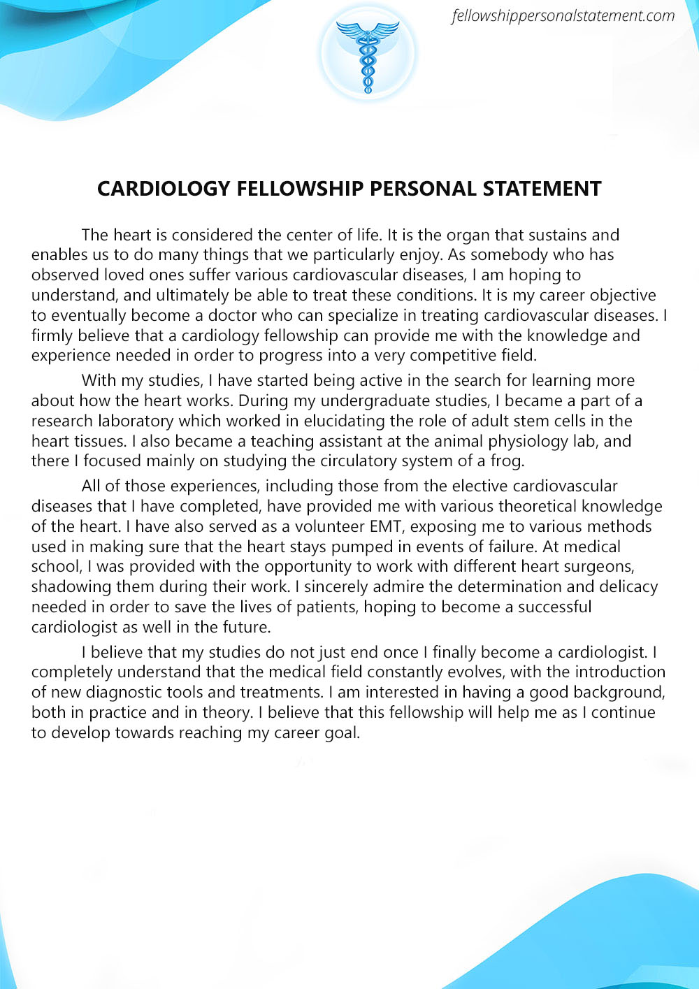 Cardiology fellowship personal statement