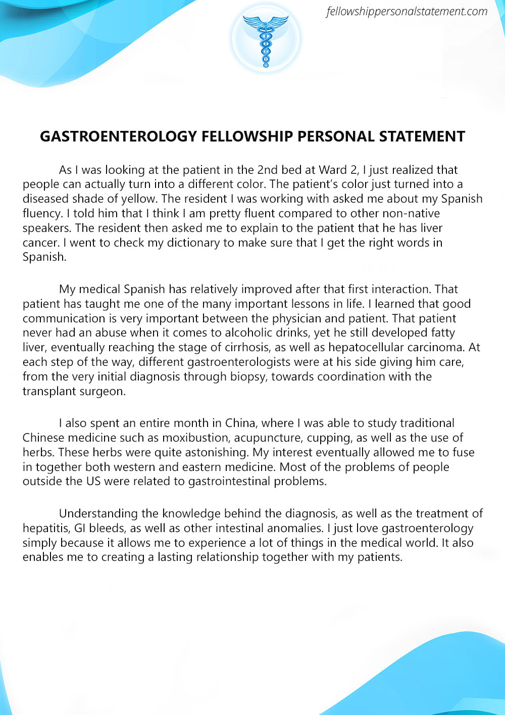 When You Are Going To Write A Gastroenterology Fellowship Personal Statement Make Sure That Have Added All The Achieveme Person Medical Samples Sample 
