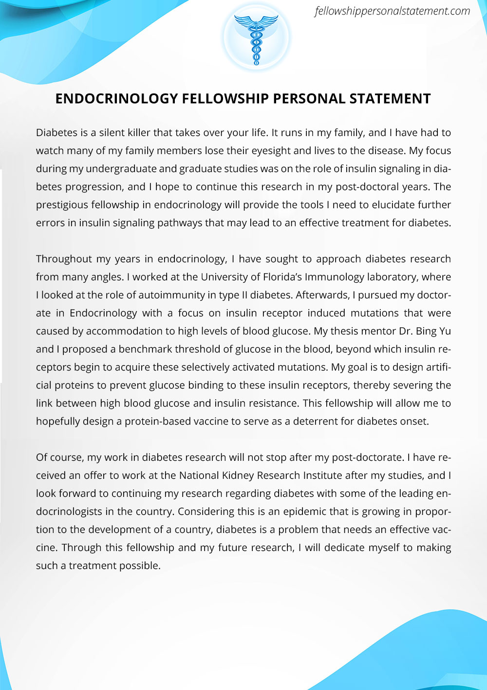 personal statement for fellowship