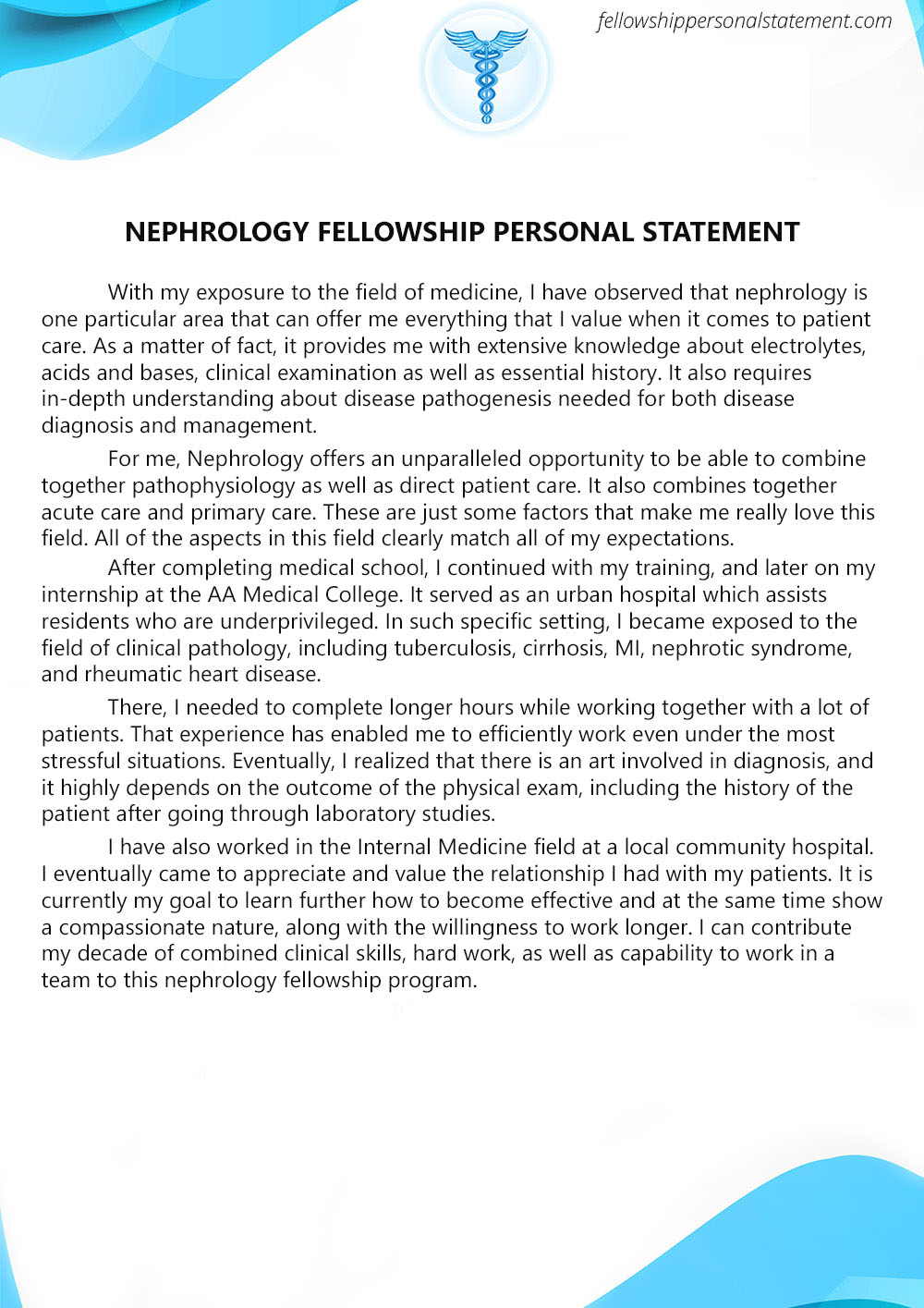 personal statement for nephrology fellowship