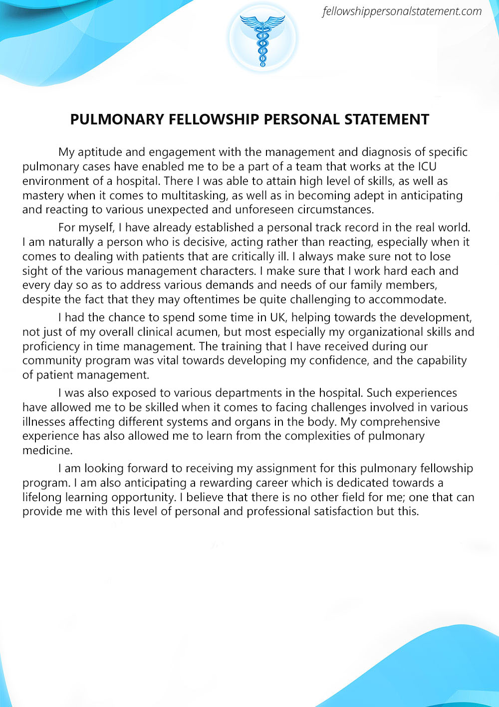Personal statement for fellowship
