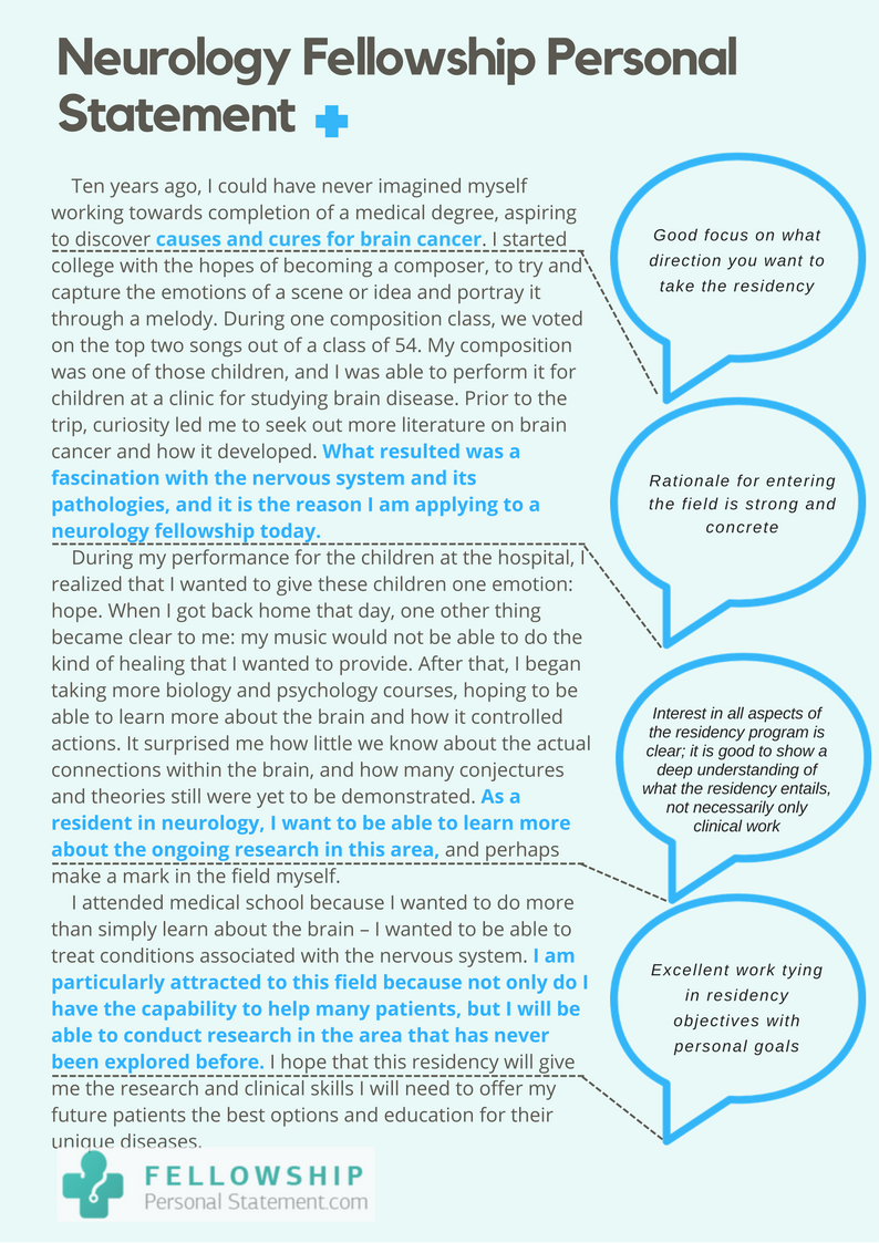 residency personal statement examples neurology