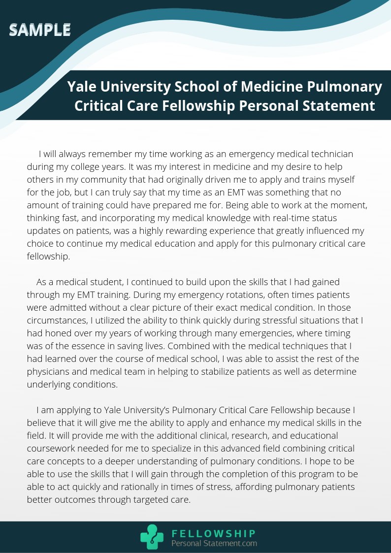 fellowship application personal statement