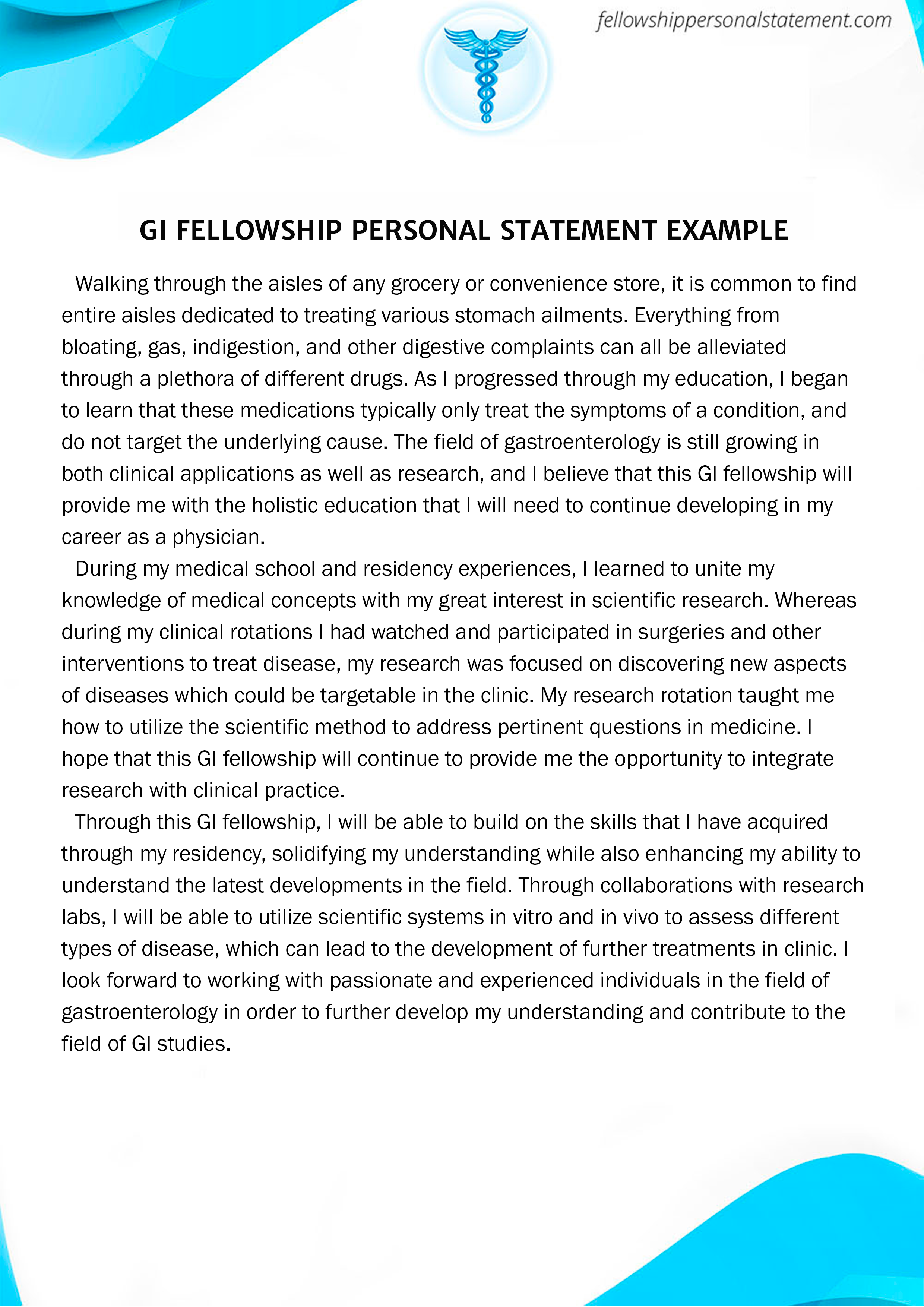 personal statement fellowship application