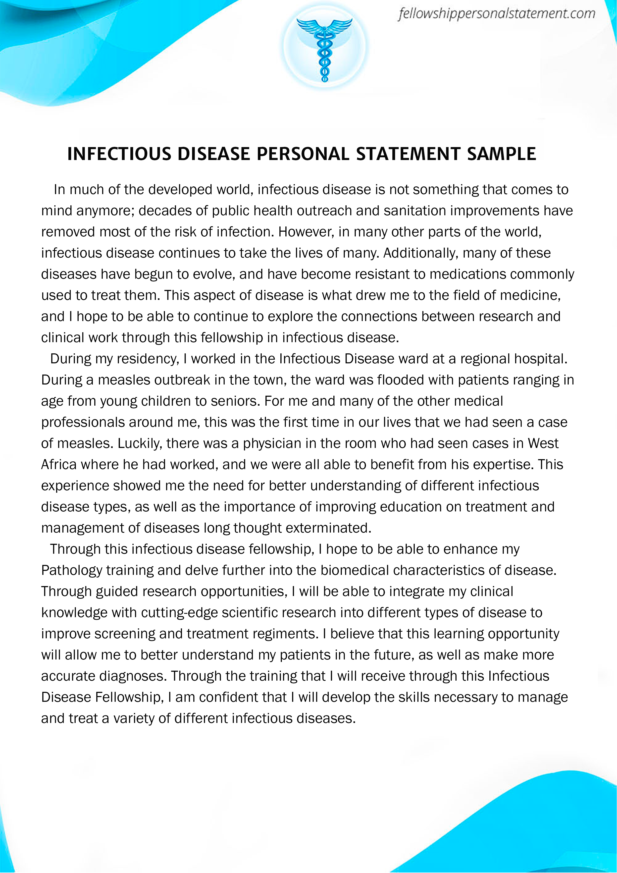 personal statement infectious disease fellowship