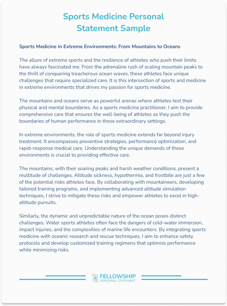 Sports Medicine Personal Statement Guide